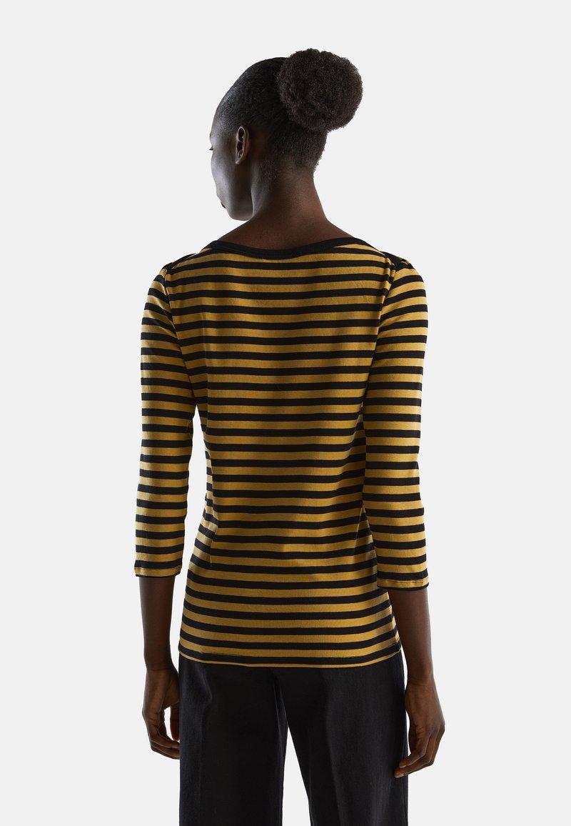 United Colors Of Benetton SLIM FIT IN STRIPED WITH SHORT SLEEVE - Langarmshirt - Mustard