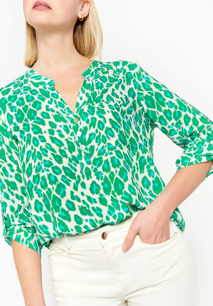 LOLALIZA WITH LEOPARD PRINT - Bluse - Green
