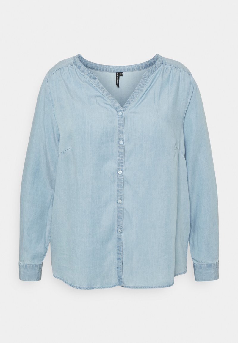 ONLY CARMAKOMA CARSEMA FALLOW LIFE SHIRT - Bluse - Light Blue Denim