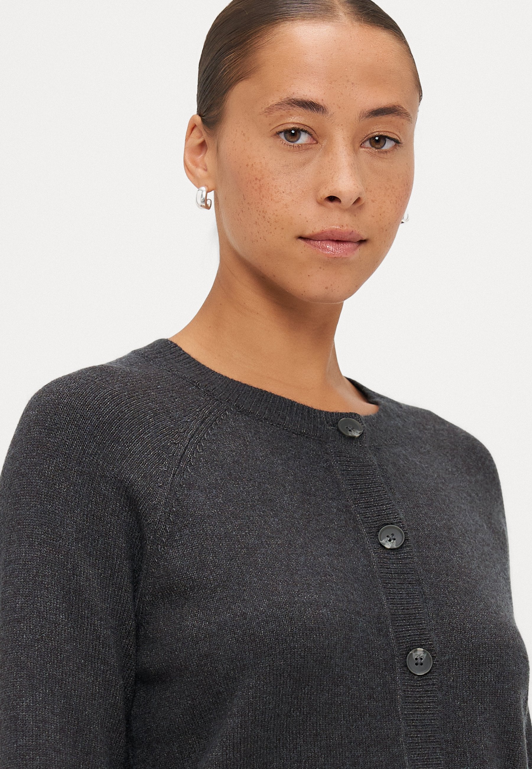 ONLY Petite ONLKATIA CARDIGAN - Cardigan - Dark Grey Melange