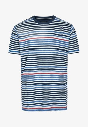 Elkline JOHANN GESTREIFT - T-Shirt Print - Darkblue White