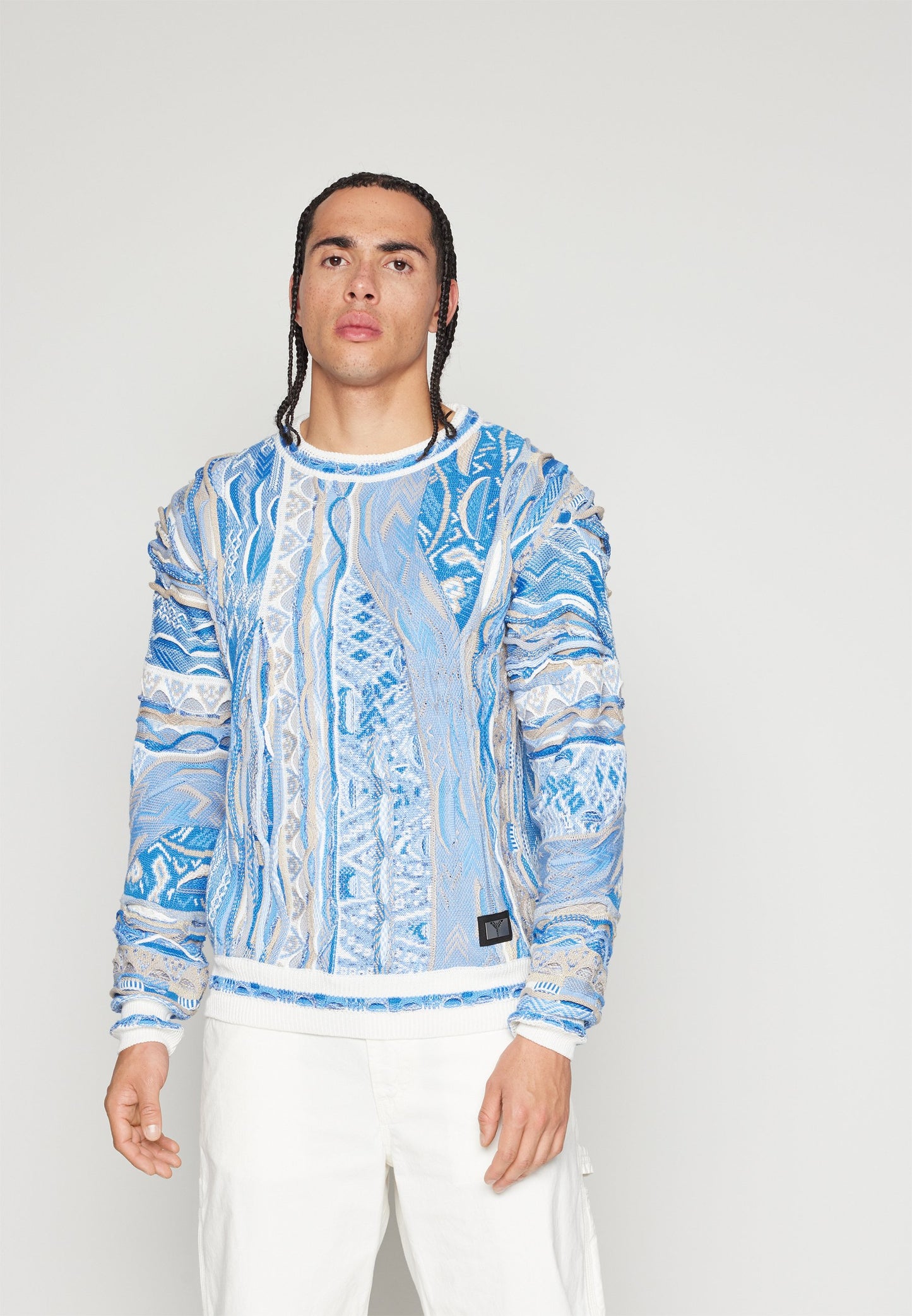 CARLO COLUCCI RUNDHALS UNISEX - Jumper - White-blue