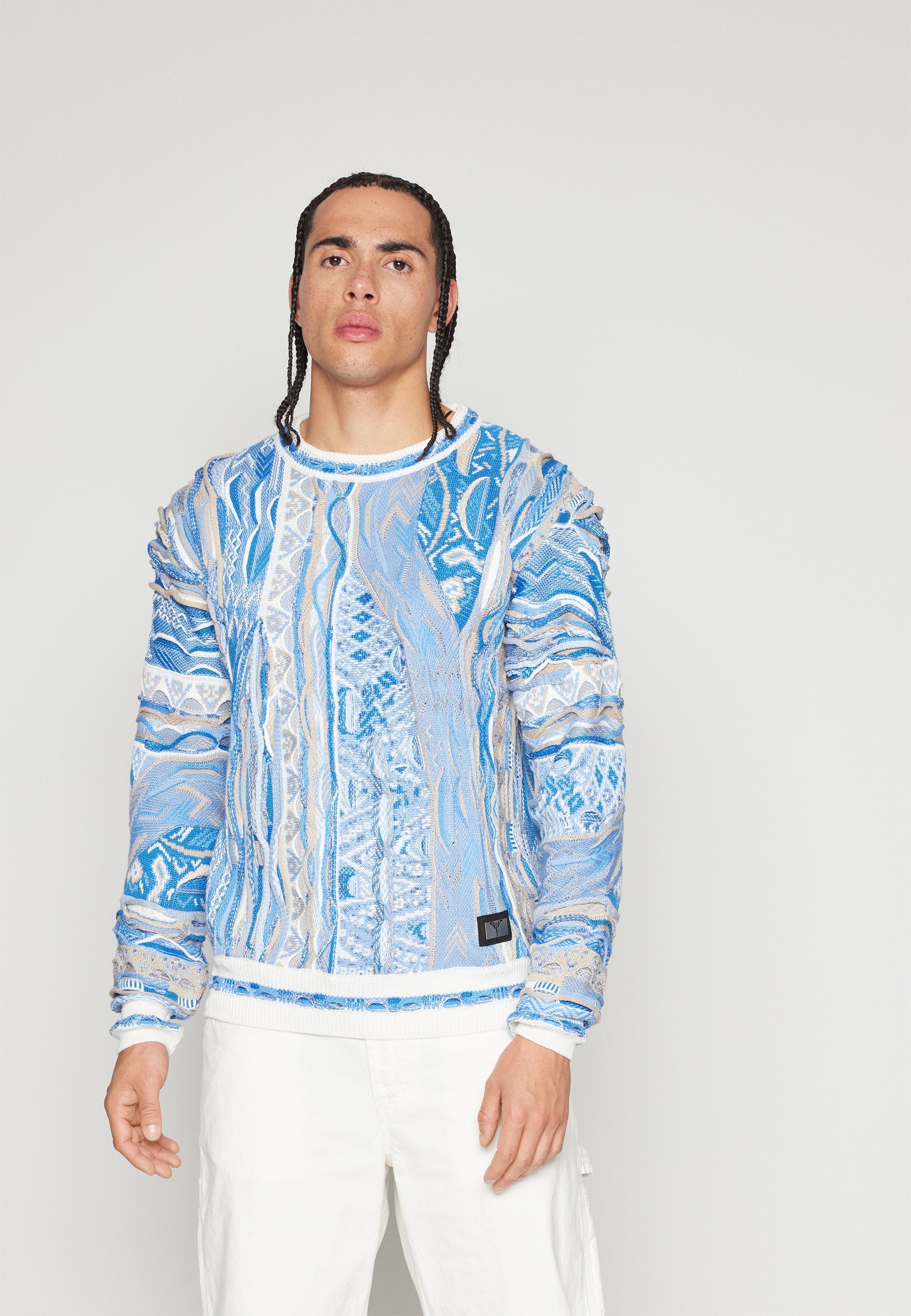 CARLO COLUCCI RUNDHALS UNISEX - Jumper - White-blue