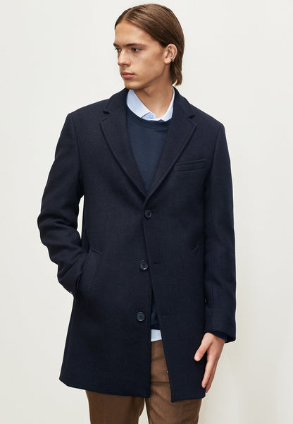  STANDARD FIT PLAIN - Klassischer Mantel - Navy Blue