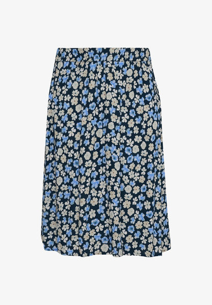  KCTIRI AMI - A-Linien-Rock - Midnight Blue Flower Print