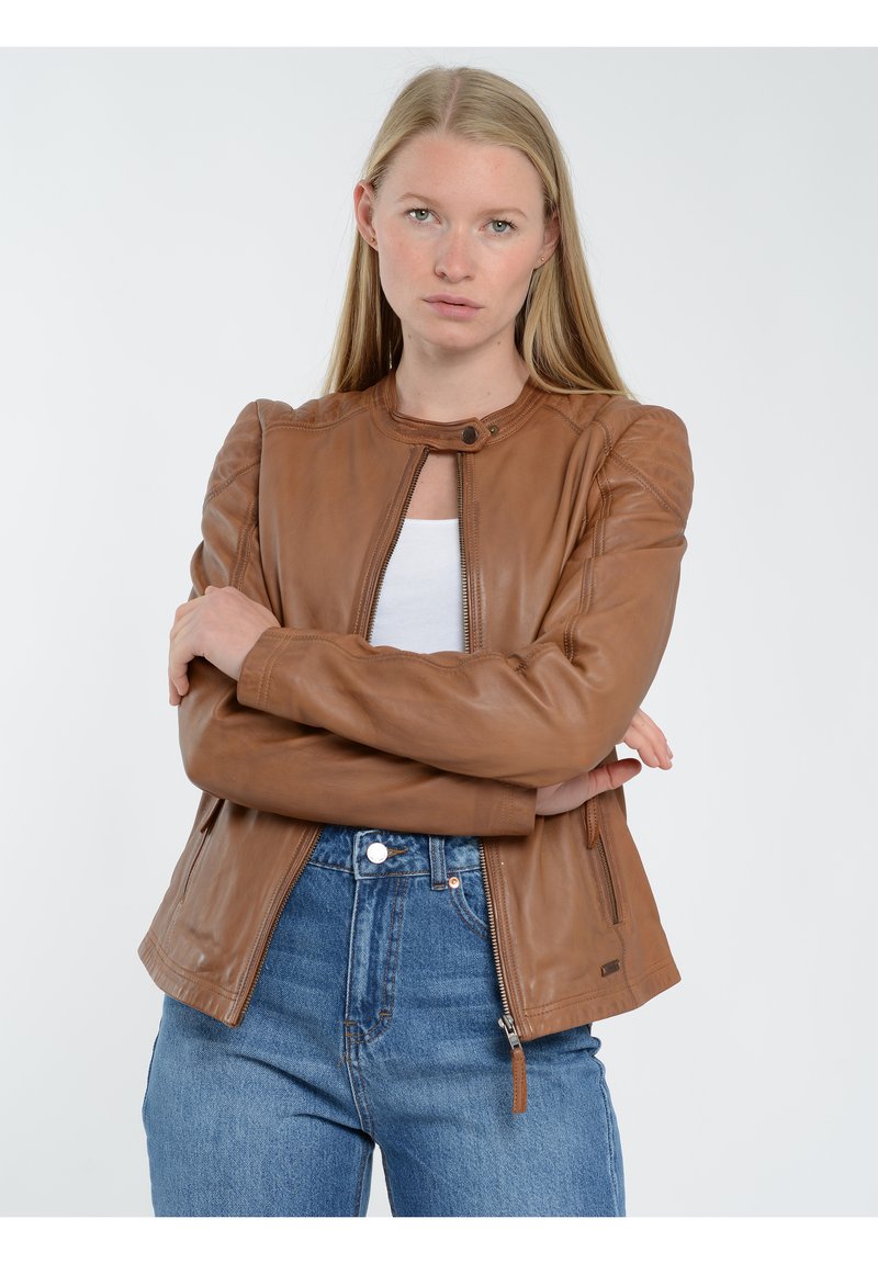 Mustang Lederjacke - Cognac