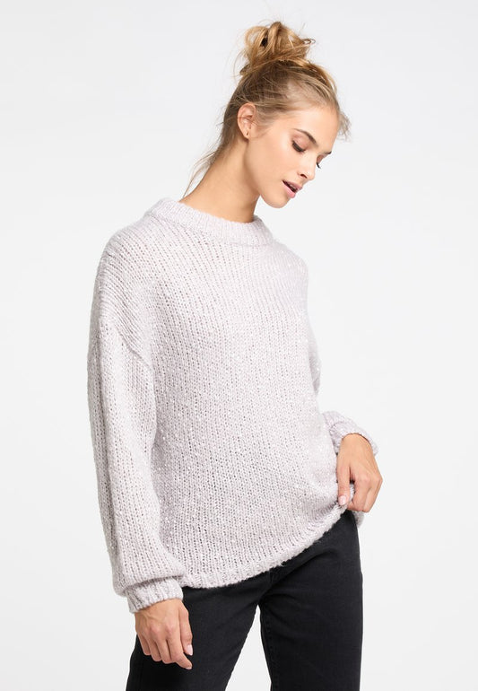 IZIA GAYA - Strickpullover - Hellgrau