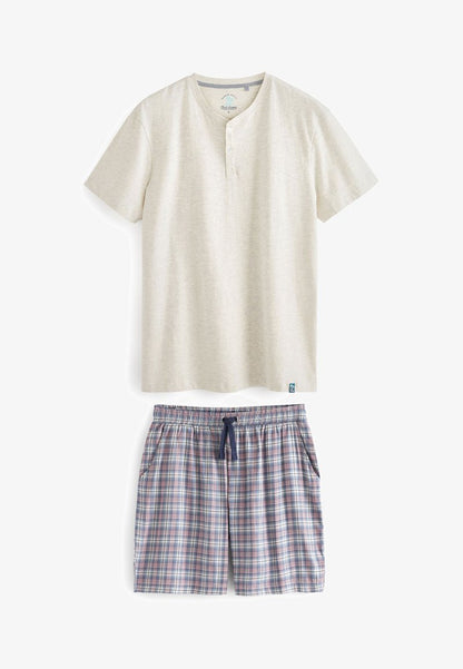 Next SET LIGHTWEIGHT STANDARD - Pyjama - Cream Blue Supersoft