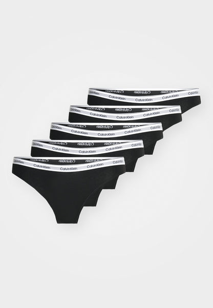 CALVIN KLEIN UNDERWEAR THONG ICON LOGO 5 PACK - Thong - Black/white/grey Heather/potpourri