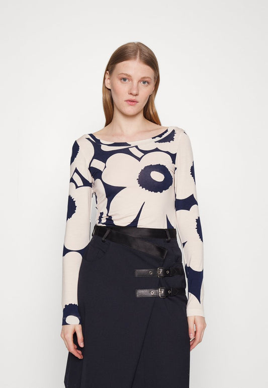 Marimekko LIAANI UNIKKO - Langarmshirt - Dark Blue/grey