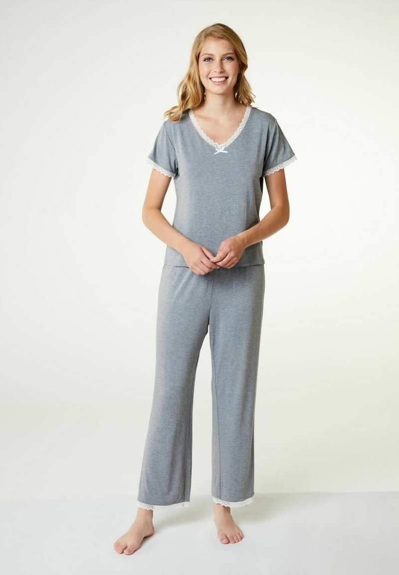  JASMIN - Nachtwäsche Hose - Grey Melange