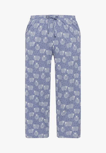 Ulla Popken Nachtwäsche Hose - Purple Blue