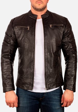  SLIM FIT - Lederjacke - Braun