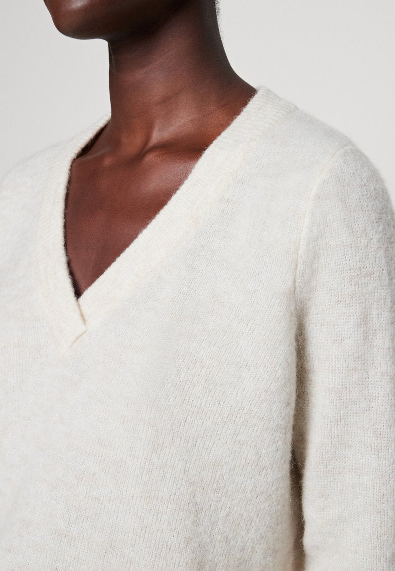 Object OBJELLIE V NECK - Strickpullover - Sandshell