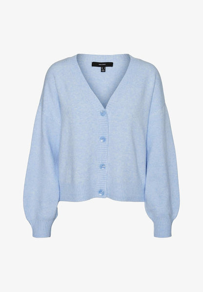 Vero Moda LANGARM V-AUSSCHNITT DOFFY - Strickjacke - Blau
