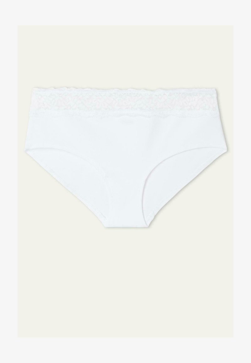  CULOTTE AUS BAUMWOLLE UND RECYCELTER SPITZE - Slip - Crema Di Latte