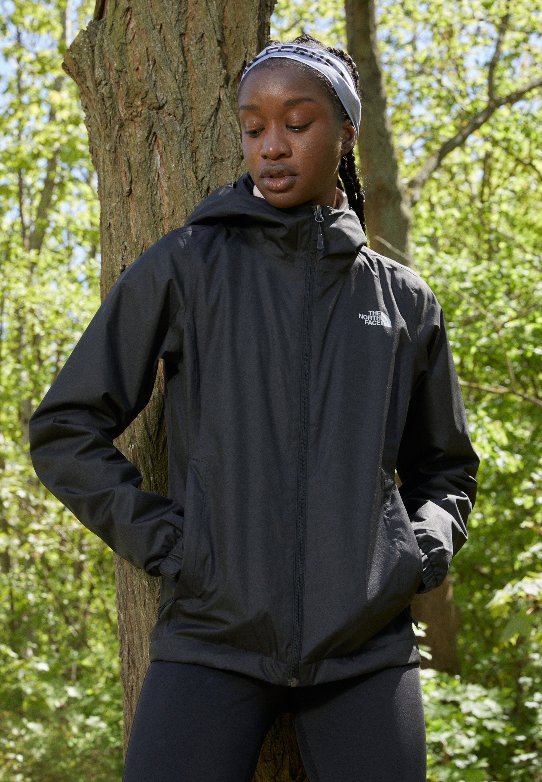The North Face QUEST JACKET - Waterproof Jacket - Black/foil Grey