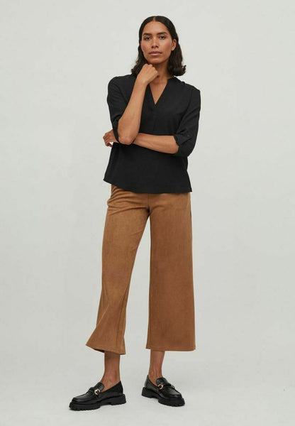 Vila MIT 3/4 ARMELN V AUSSCHNITT - Bluse - Black