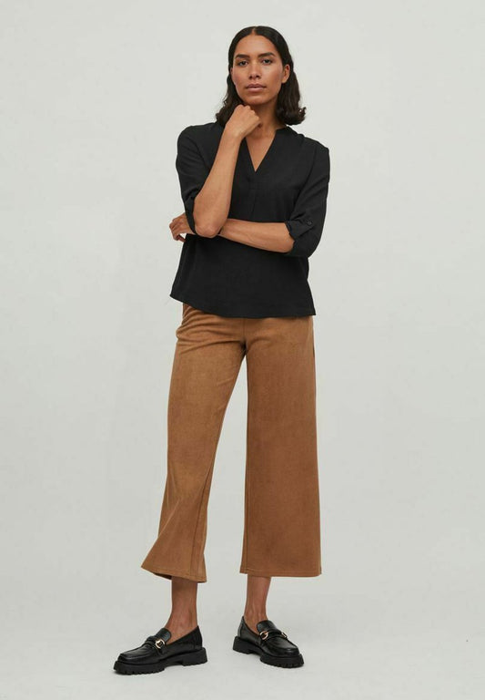 Vila MIT 3/4 ARMELN V AUSSCHNITT - Bluse - Black