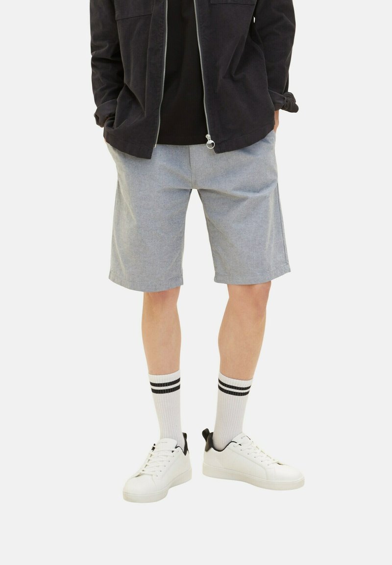 TOM TAILOR Denim Shorts - Medium Grey Yarn Dye Stripe