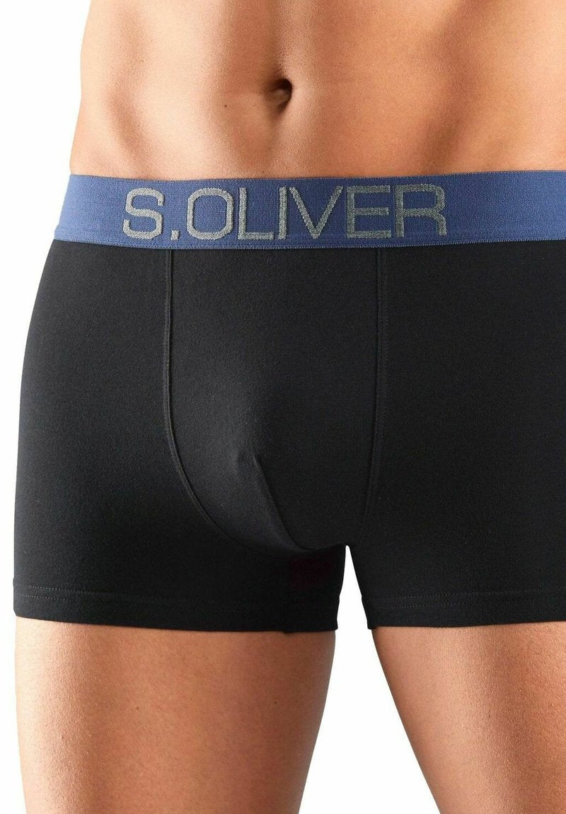 S.Oliver RETRO 4PACK - Panties - Schwarz Khaki Schwarz Bordeaux Schwarz Blau Schwarz Grau