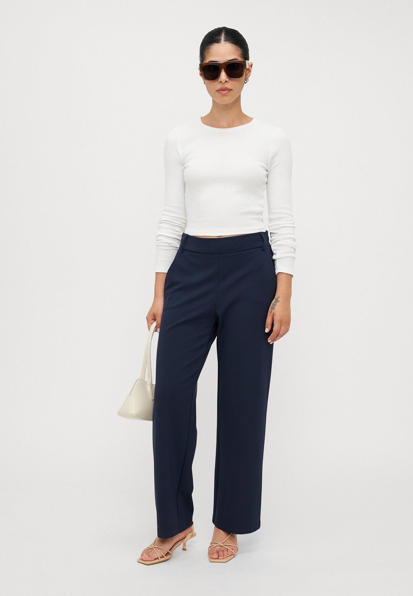 ONLY Petite ONLPOPTRASH STRAIGHT - Trousers - Night Sky