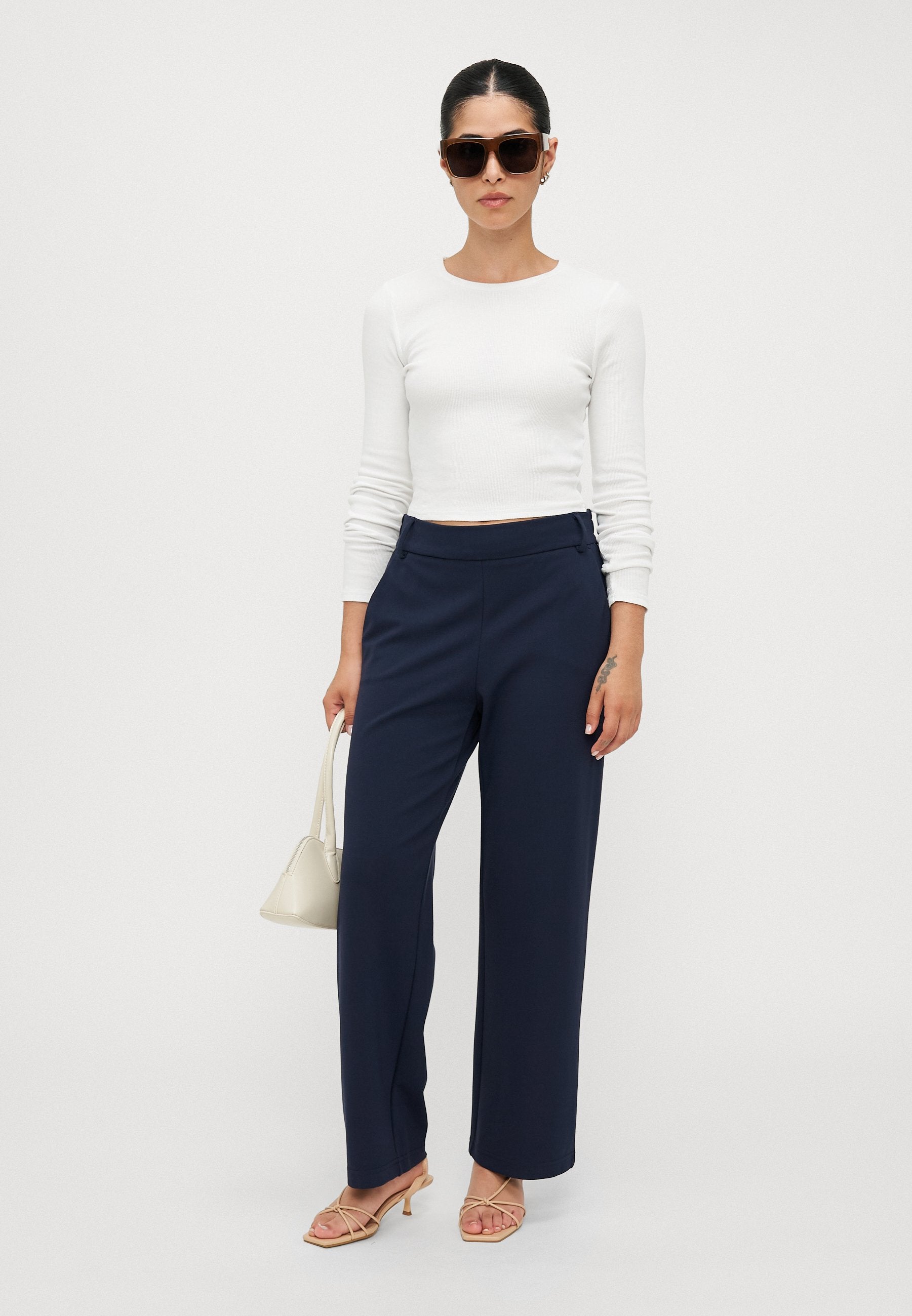 ONLY Petite ONLPOPTRASH STRAIGHT - Trousers - Night Sky