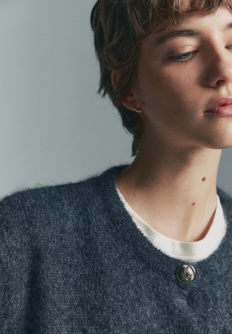 Massimo Dutti WITH BUTTONS - Strickjacke - Grey
