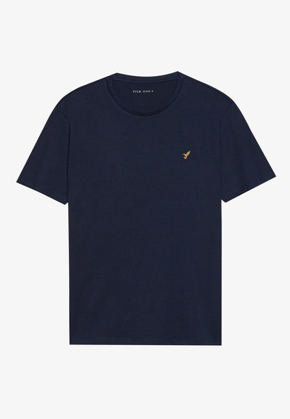 Pier One UNISEX 5 PACK - Basic T-shirt - White/brown/dark Blue