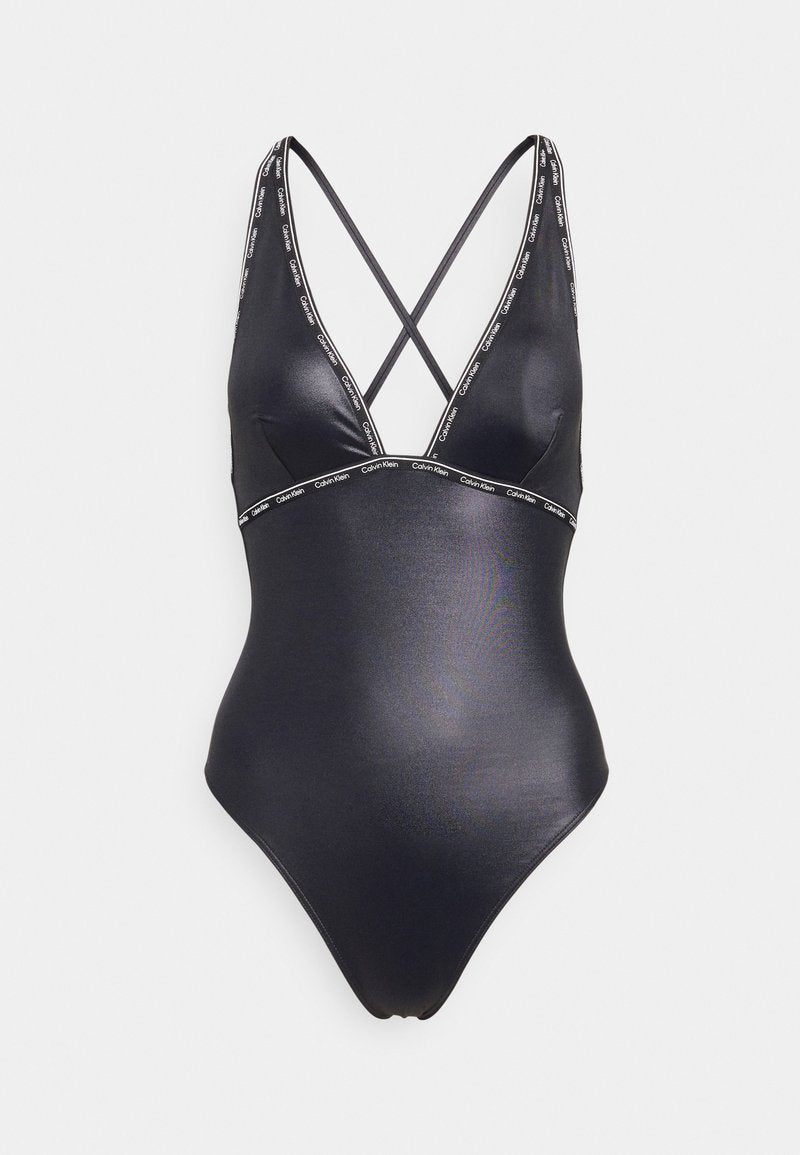 Calvin Klein Swimwear PLUNGE ONE PIECE - Badeanzug - Black