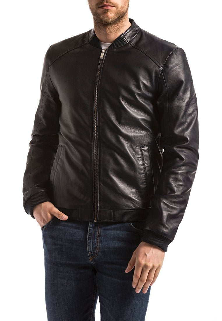  BLUE WELLFORD - Lederjacke - Navy