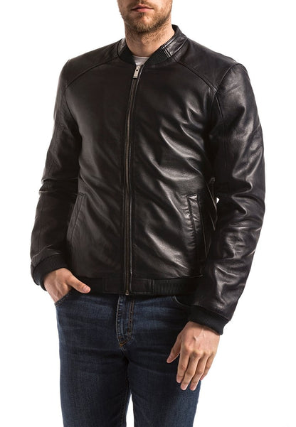  BLUE WELLFORD - Lederjacke - Navy