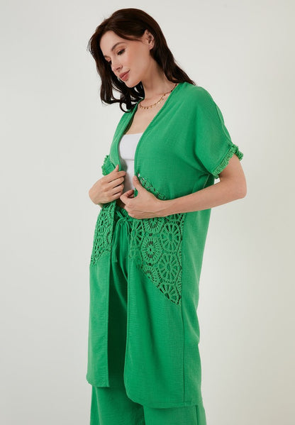 LELA TWO PIECE SET - REGULAR FIT - Strickjacke - Green