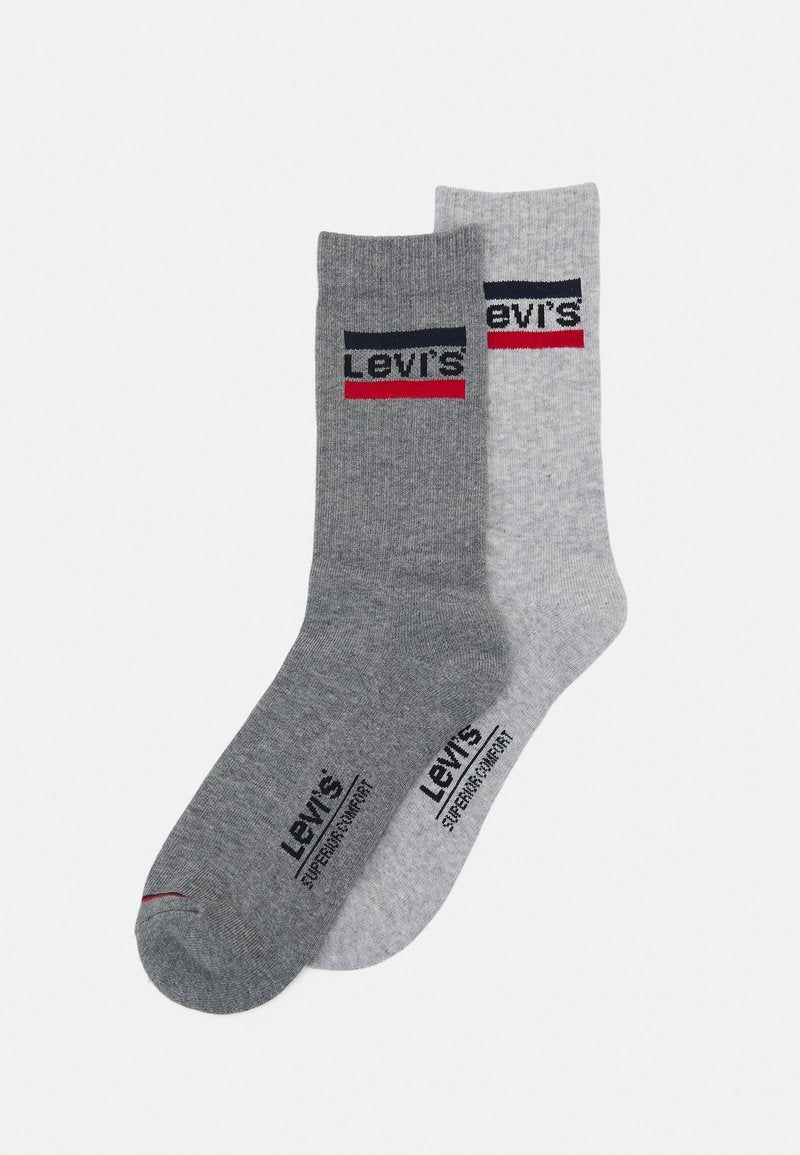  REGULAR CUT LOGO 2 PACK - Socken - Mid Grey/black