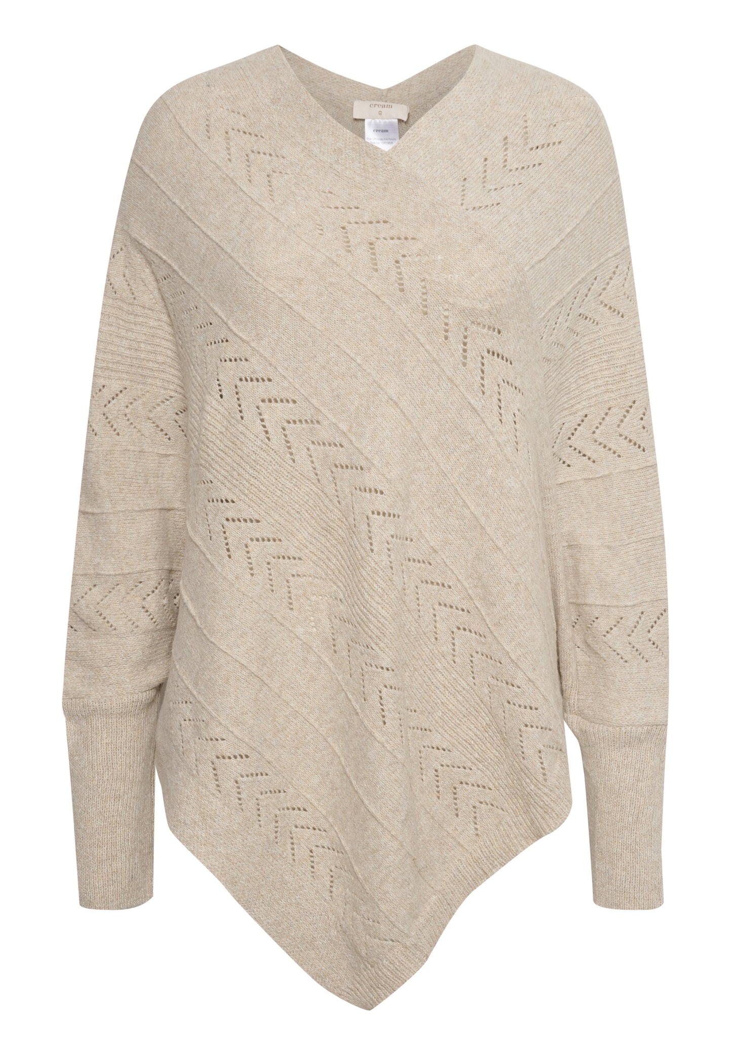 Cream HOLIDAY PONCHO - Jumper - Oat Melange