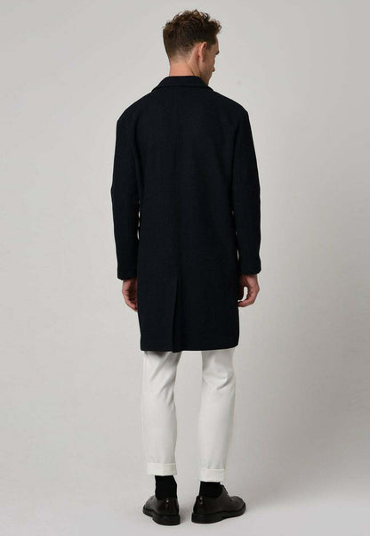  Klassischer Mantel - Navy Blue