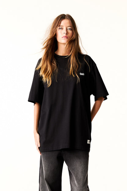 PULL & BEAR WITH LOGO - Print T-shirt - Black