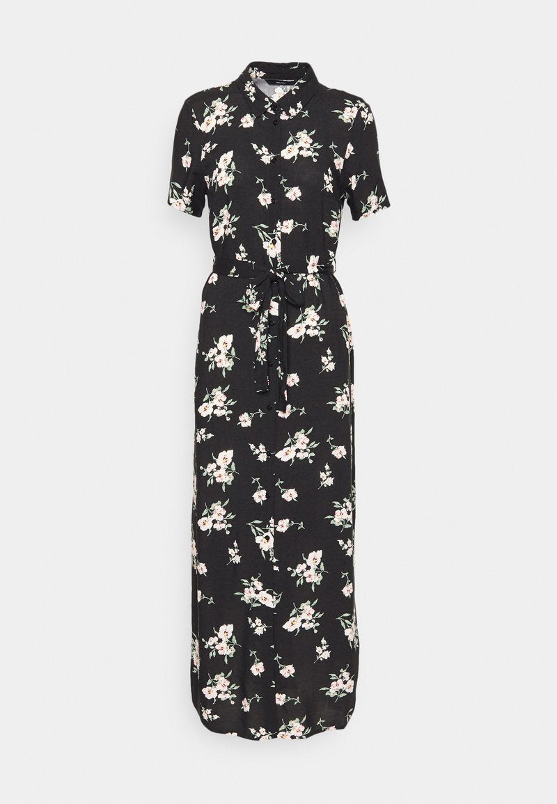 Vero Moda Tall VMEASY LONG - Blusenkleid - Black/sandy