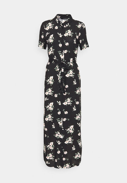 Vero Moda Tall VMEASY LONG - Blusenkleid - Black/sandy