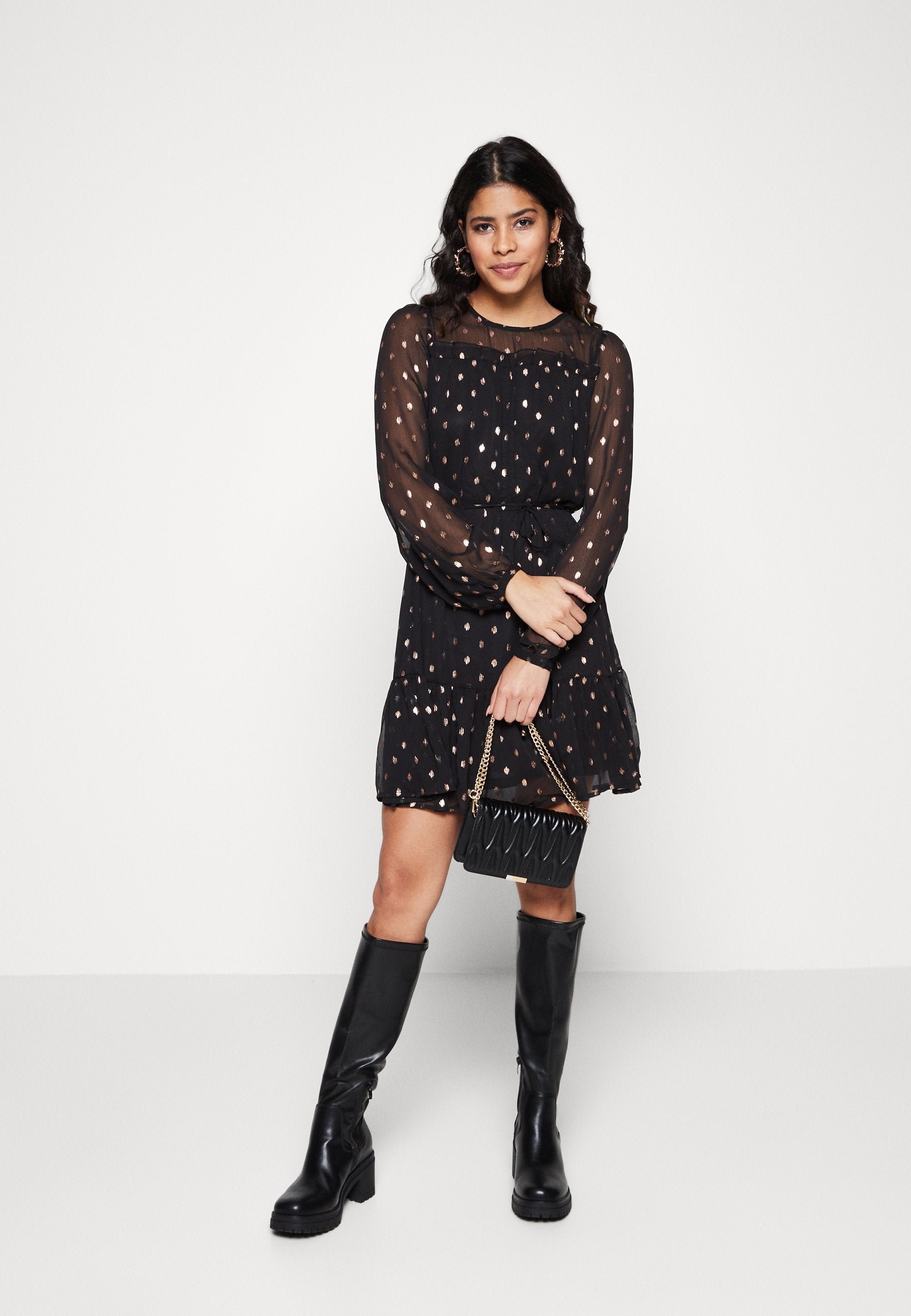 ONLY ONLLIVY DRESS - Day Dress - Black Rosa Gold