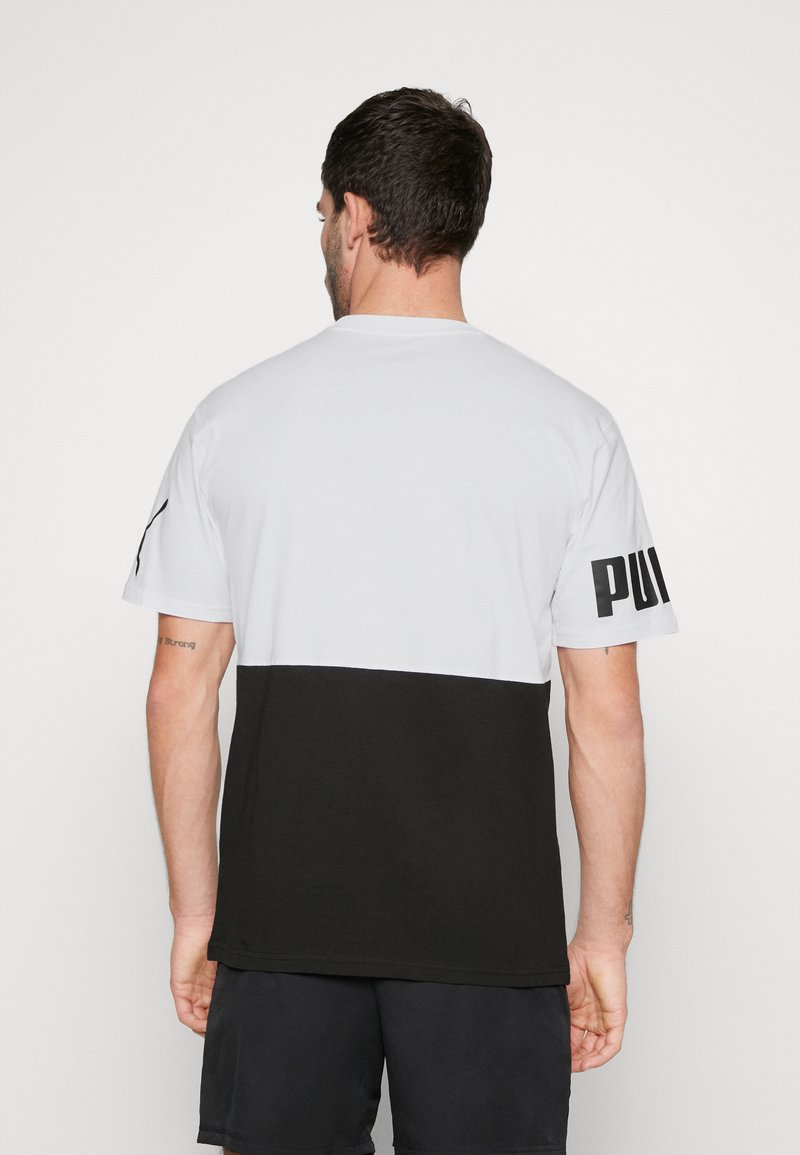 Puma POWER COLORBLOCK - T-Shirt Print - White