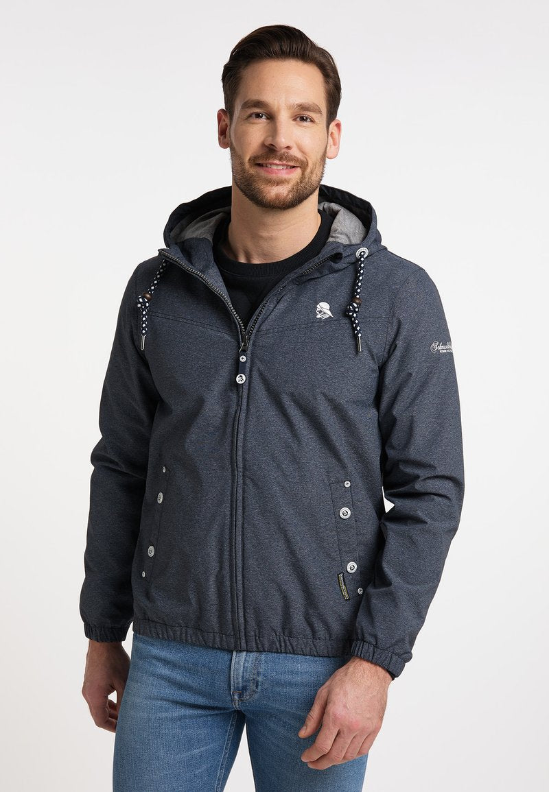  SCHMUDDELWEDDA HALEE - Regenjacke / Wasserabweisende Jacke - Marine Melange Grau Melange
