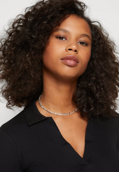 Even&Odd LONG SLEEVE COLLAR - Langarmshirt - Black