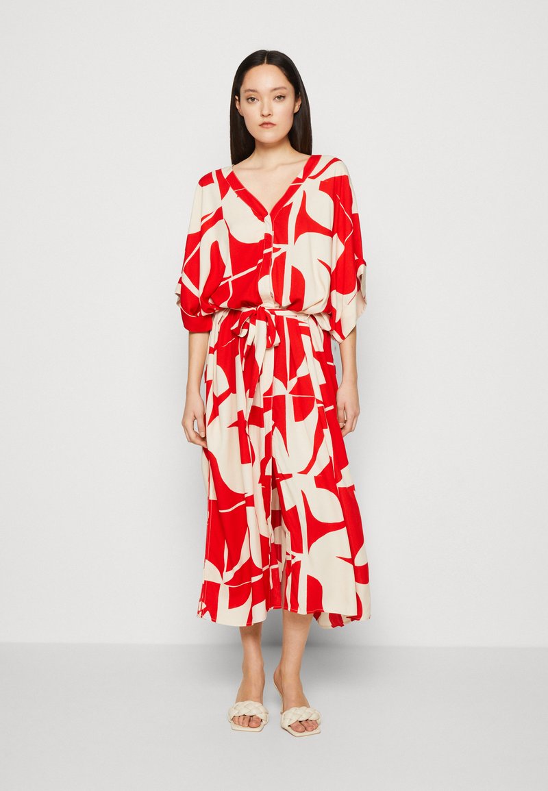 Monki Blusenkleid - Light Red/white