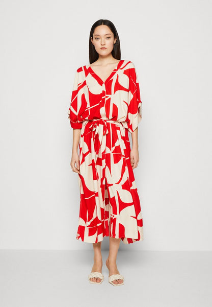 Monki Blusenkleid - Light Red/white