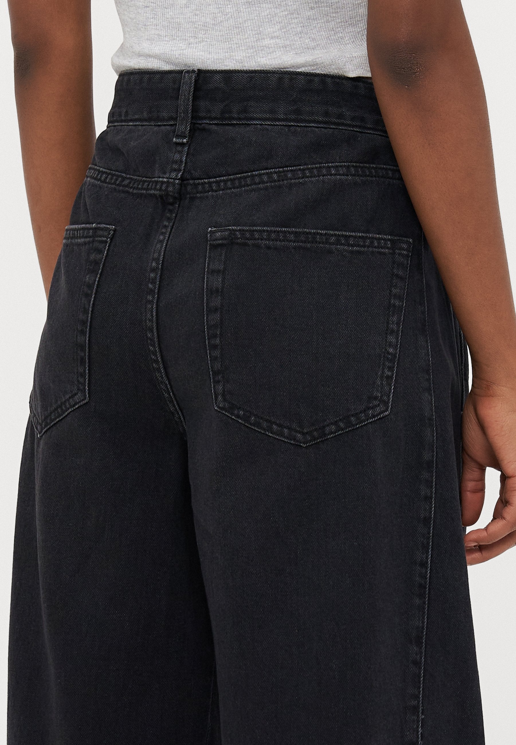 ONLY Petite ONLCHARA HORSESHOE - Wide Leg - Washed Black