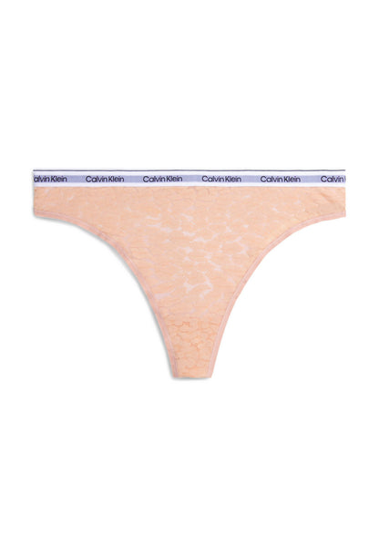 CALVIN KLEIN UNDERWEAR HIGH LEG THONG ICON LACE - Thong - Black