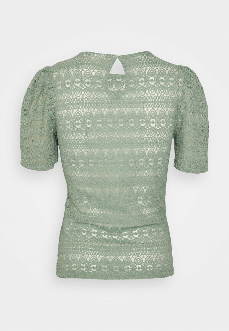 Vila VICHIKKA PUFF O NECK - Bluse - Green Milieu