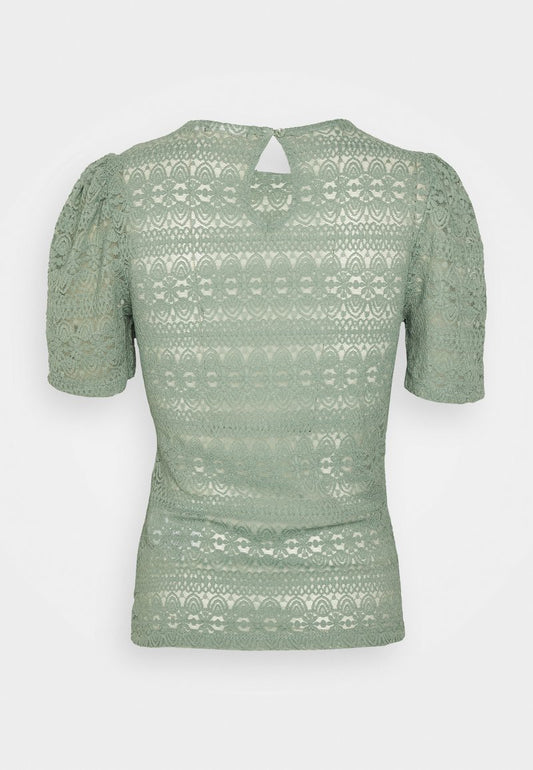 Vila VICHIKKA PUFF O NECK - Bluse - Green Milieu
