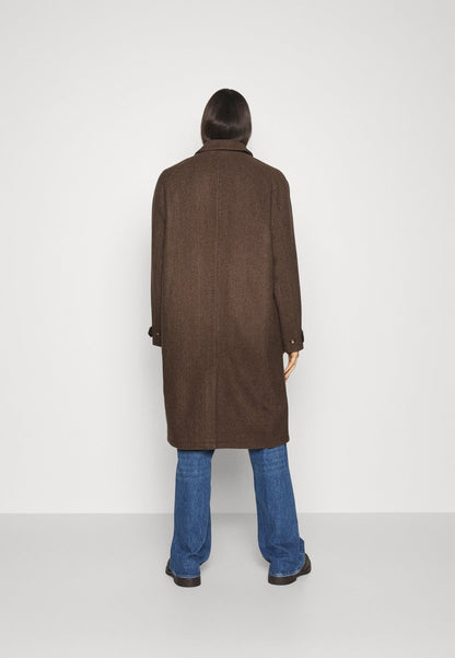 Les Deux MICHAEL HERRINGBONE COAT - Klassischer Mantel - Coffee Brown/walnut